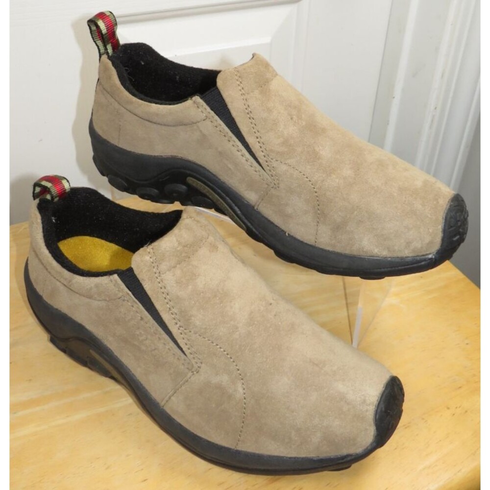 MERRELL Jungle Moc Classic Taupe Suede Leather Slip On Casual Shoes Women Sz 9